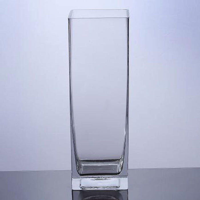 Block Glass Vase 4in x 4in x 12in