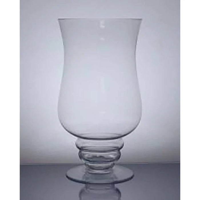 Footed Hurricane Vase, 6in Height 11.5in