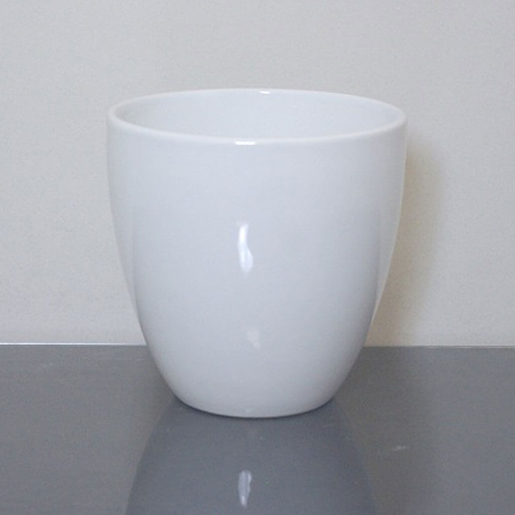 Ceramic Bowl Vase 5in x 4in, White