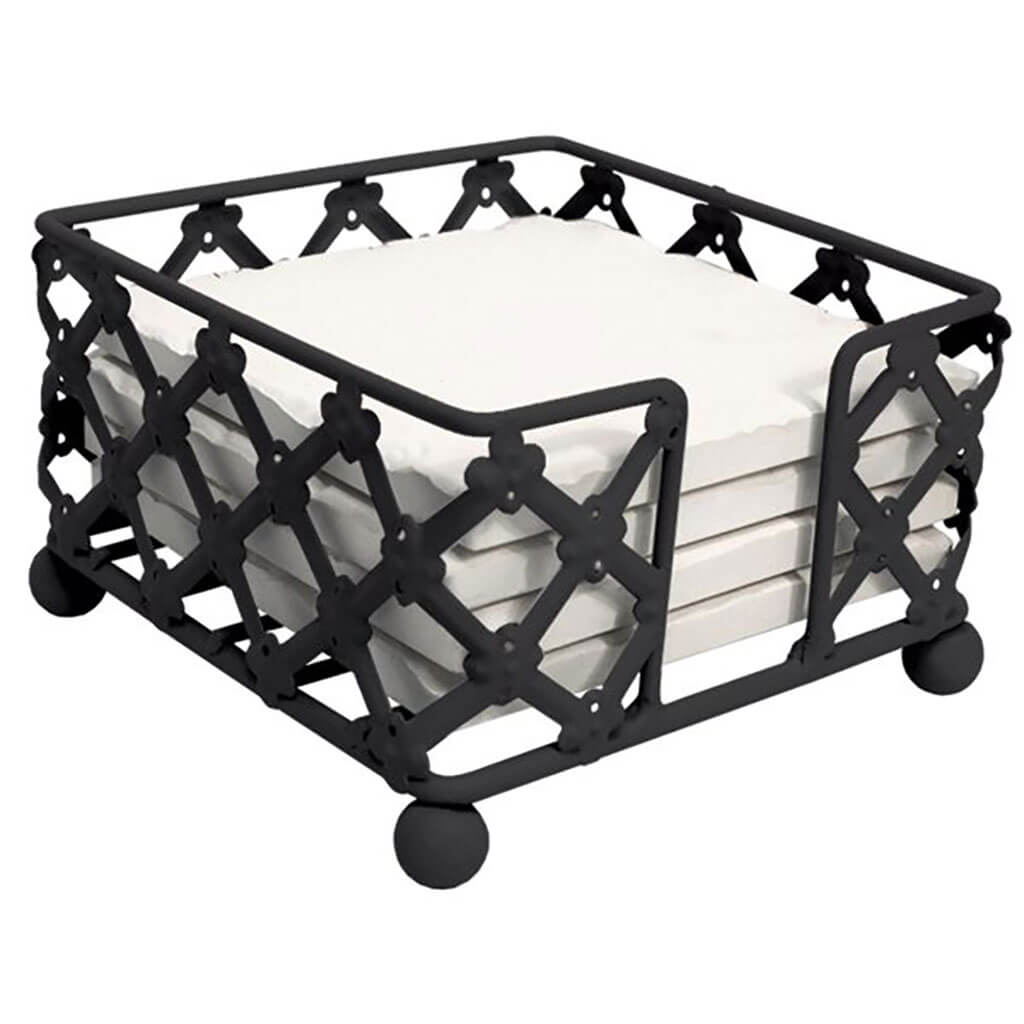 Metal Black Lattice Square TT Coaster Holder