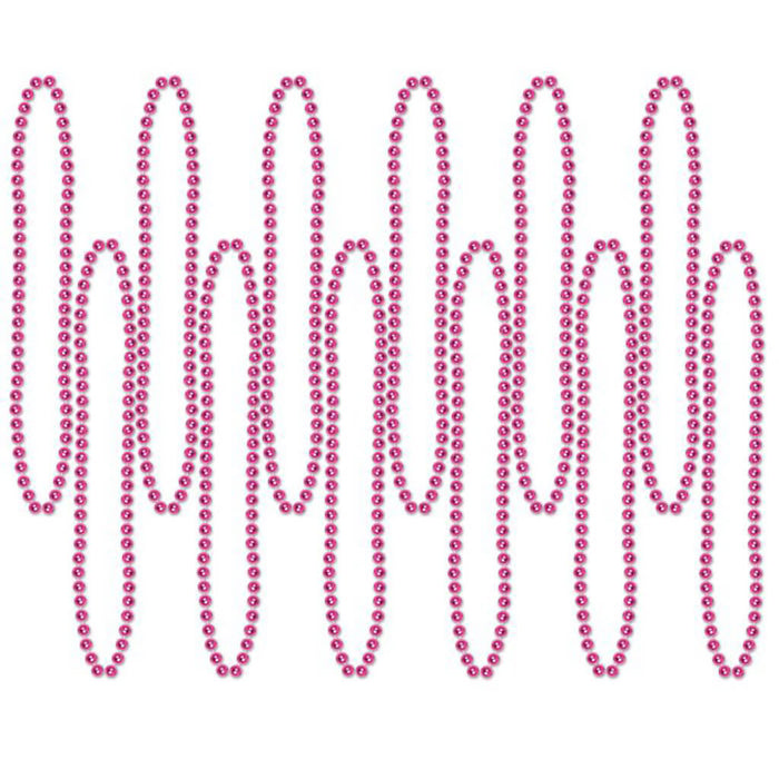 Party Beads Small Round, Cerise