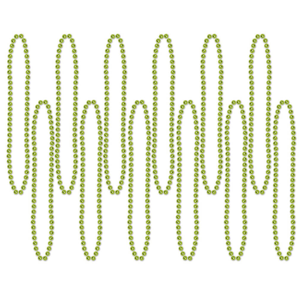 Party Beads Small Round, Light Green