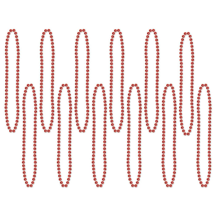 Party Beads Small Round, Red