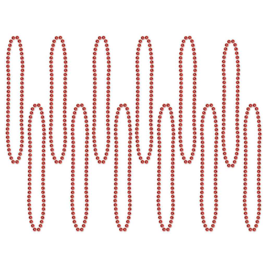 Party Beads Small Round, Red