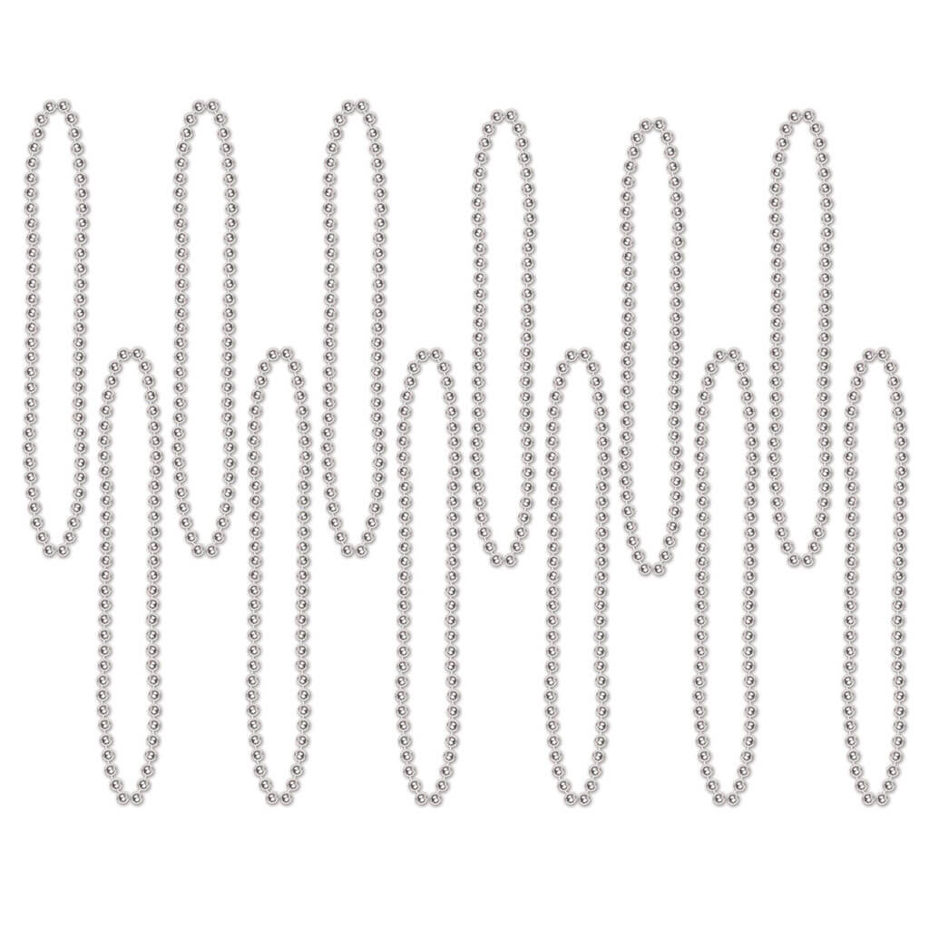 Party Beads Small Round, Silver