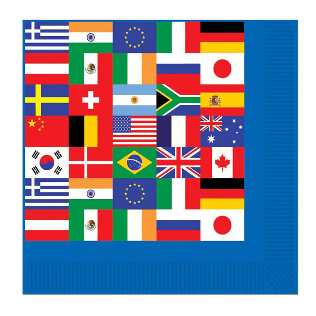 International Flag Luncheon Napkins 2ply