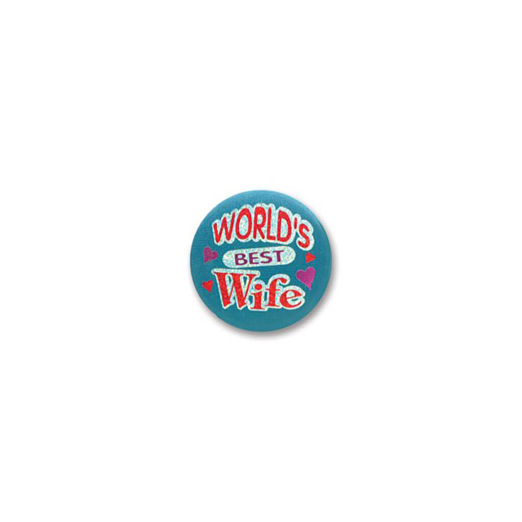 World&#39;s Best Wife Satin Button