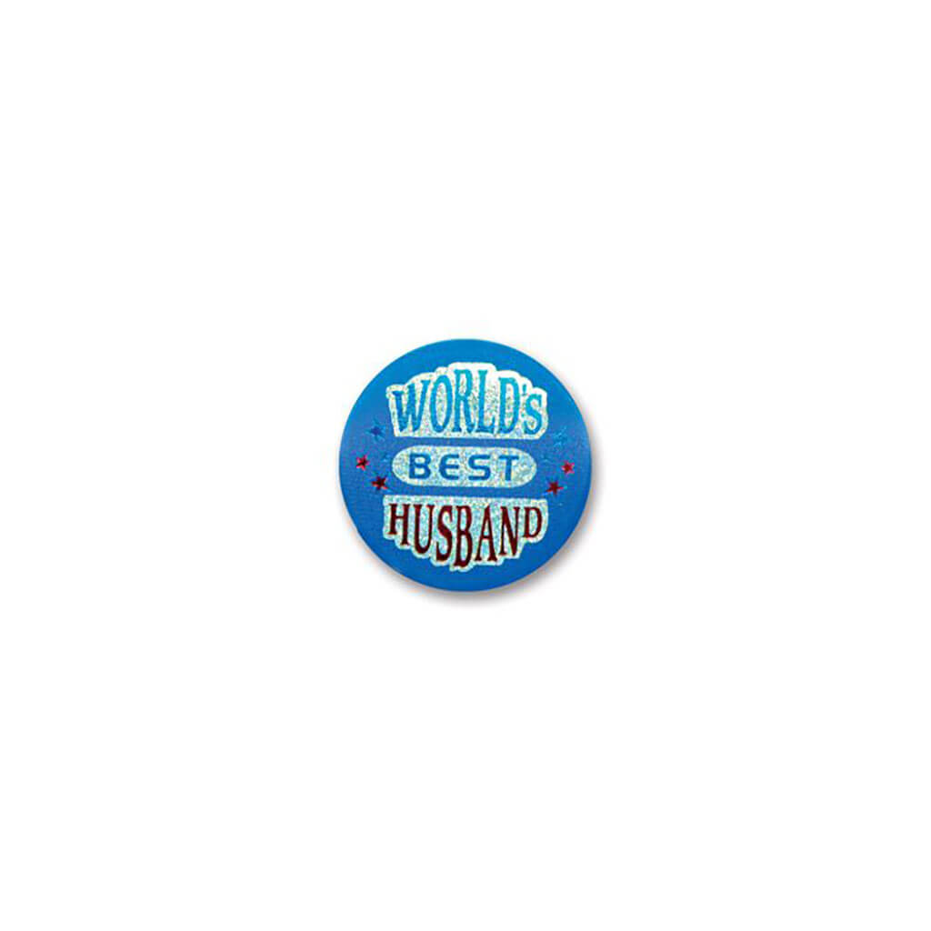 World's Best Husband Satin Button