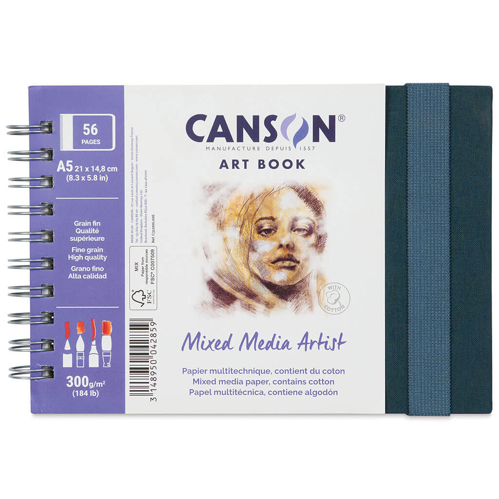 Canson Mixed Media Artist Art Book A5 21cm x 14.8cm, 28 Shts