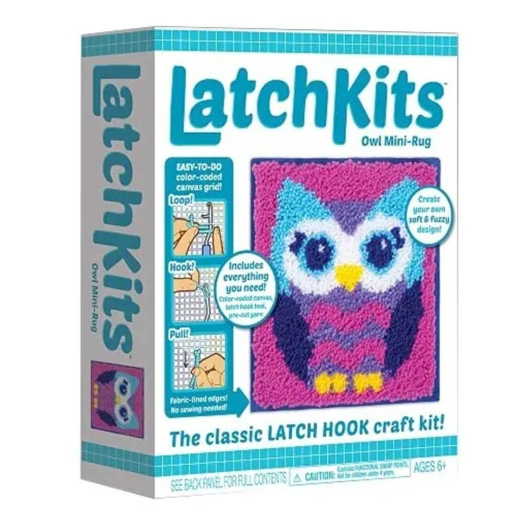 Latch Hook Mini Rug Kit, Owl