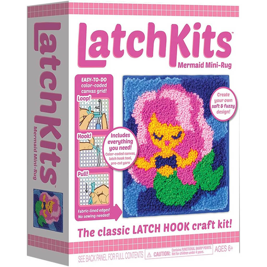 Latch Hook Mini Rug Kit, Mermaid