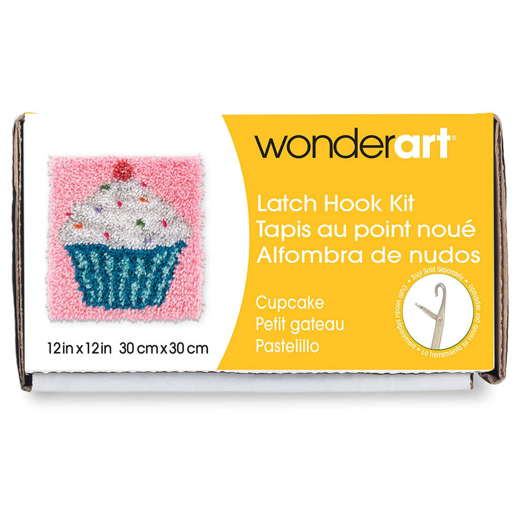 Wonderart Latch Hook Kit 12in x 12in, Cupcake