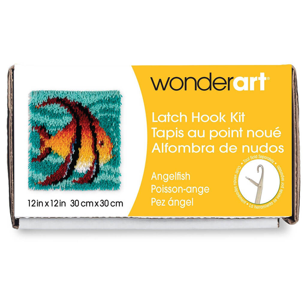 Wonderart Latch Hook Kit 12in x 12in, Angel Fish