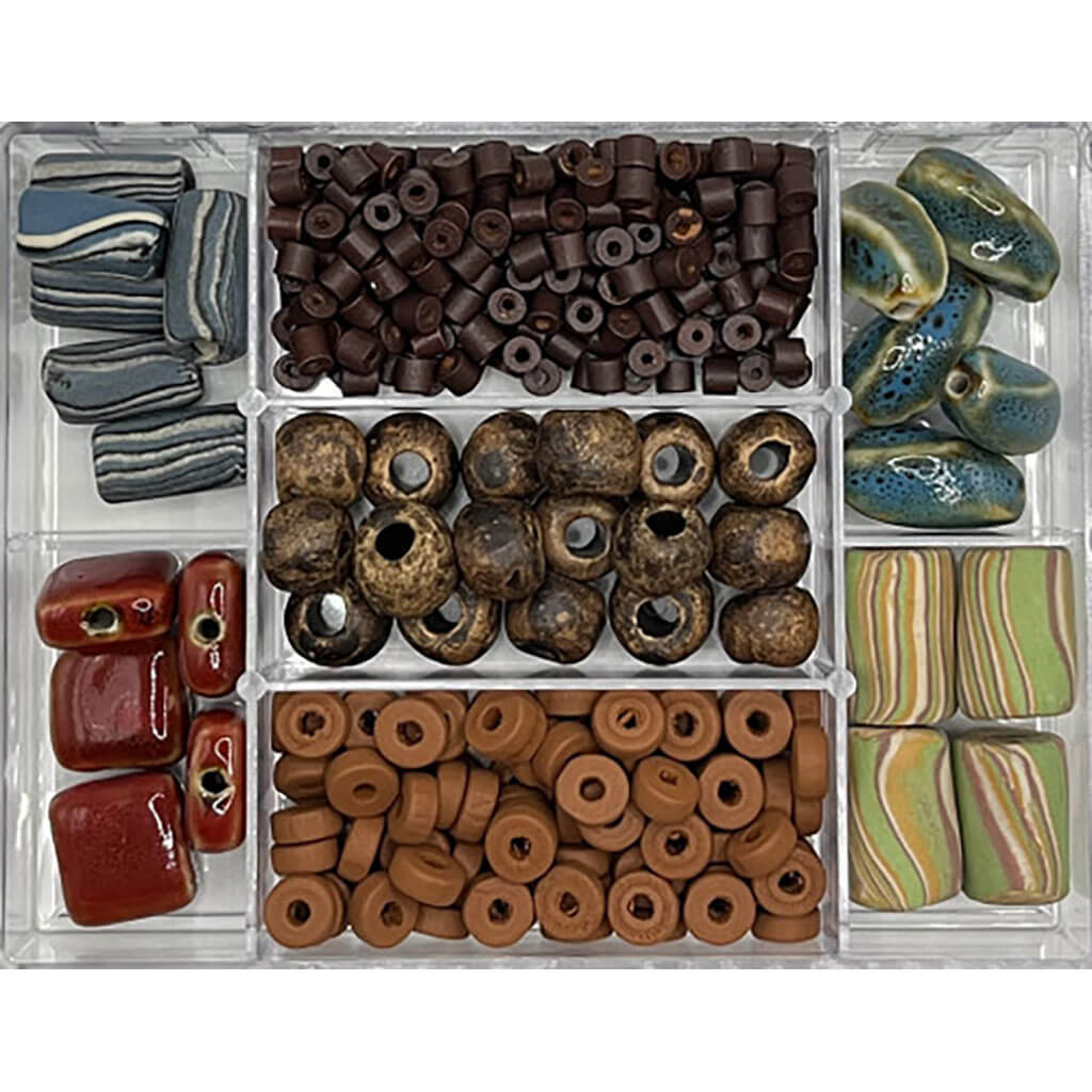 Bead Bazaar Ceramic and Wood Beads in a Case