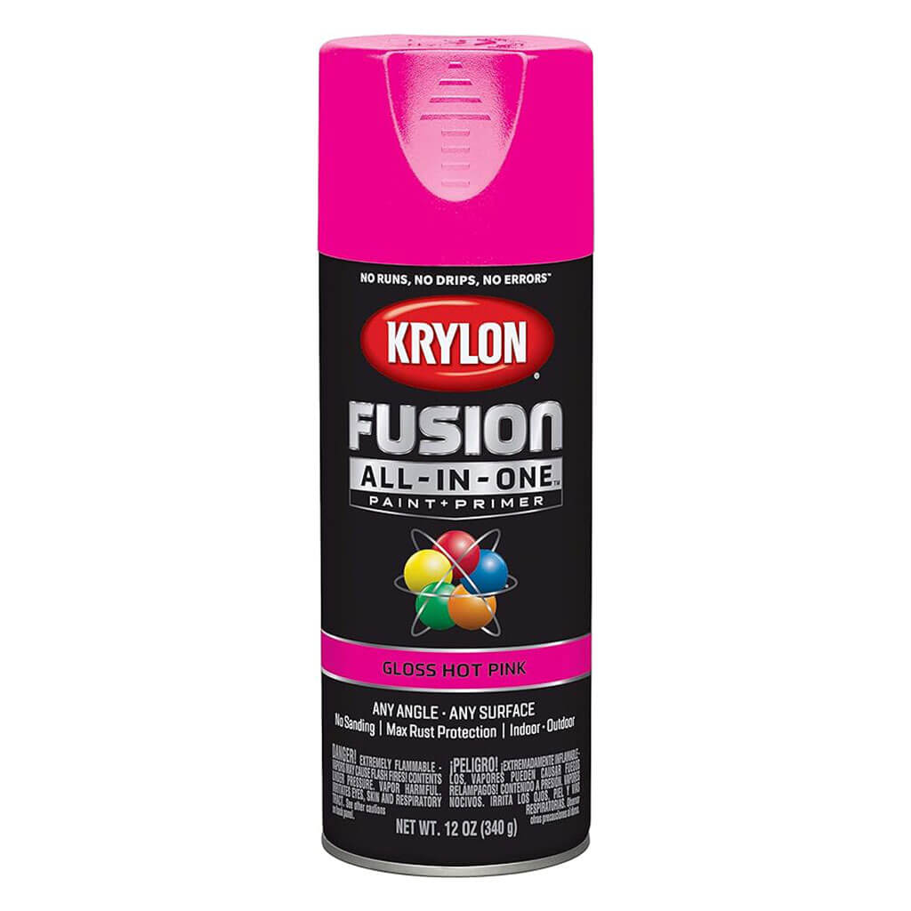 KRYLON Fusion All-in-one Spray Paint + Primer, Gloss Hot Pink, 12oz