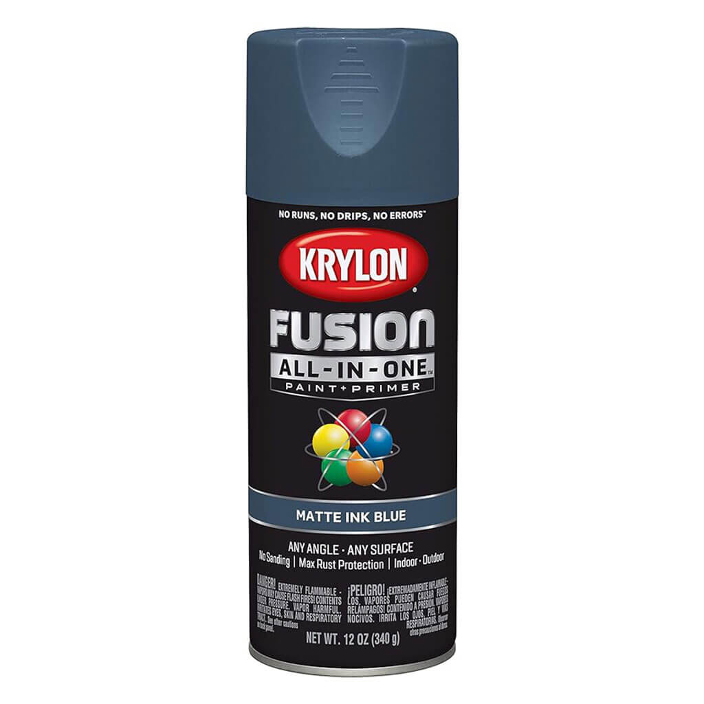 KRYLON Fusion All-in-one Spray Paint + Primer, Matte Blue Ink, 12oz