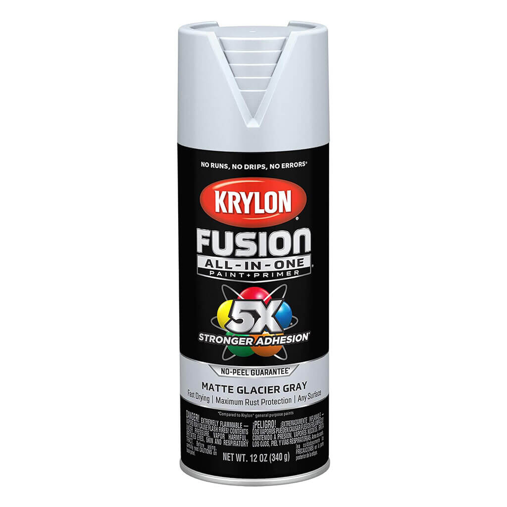 KRYLON Fusion All-in-one Spray Paint + Primer, Matte Glacier Gray, 12oz