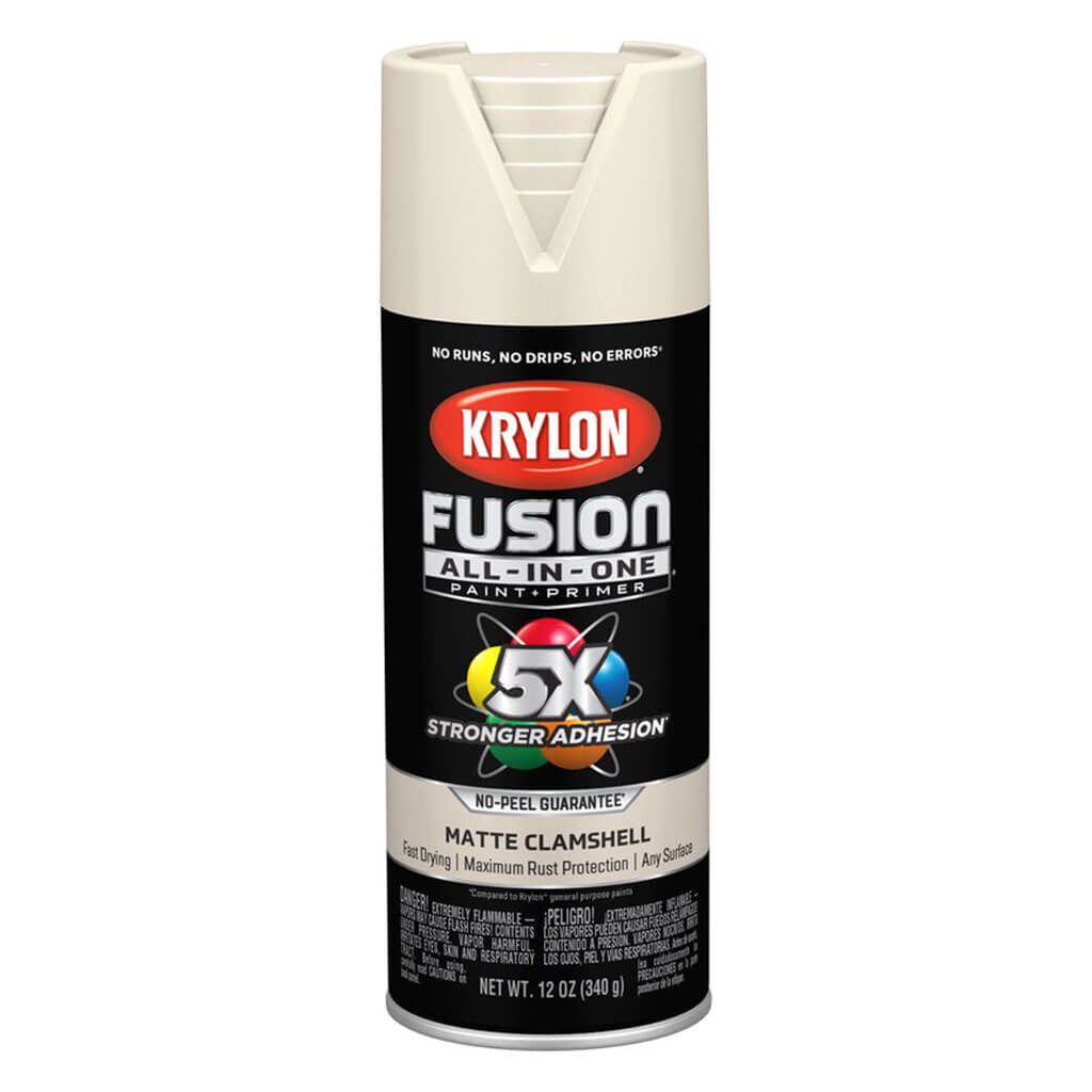 KRYLON Fusion All-in-one Spray Paint + Primer, Matte Clamshell, 12oz