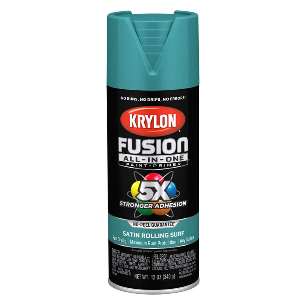 KRYLON Fusion All-in-one Spray Paint + Primer, Satin Rolling Surf, 12oz