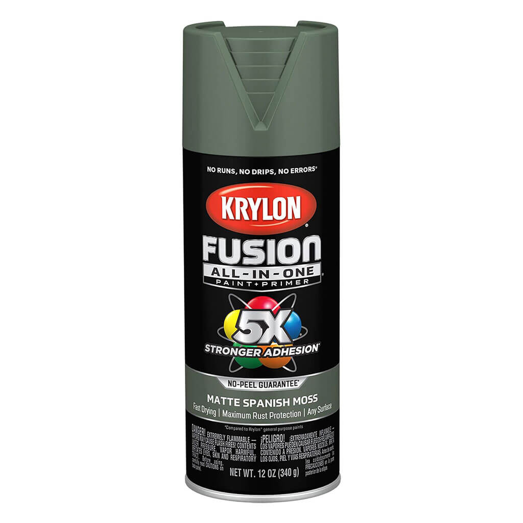 KRYLON Fusion All-in-one Spray Paint + Primer, Matte Spanish Moss, 12oz