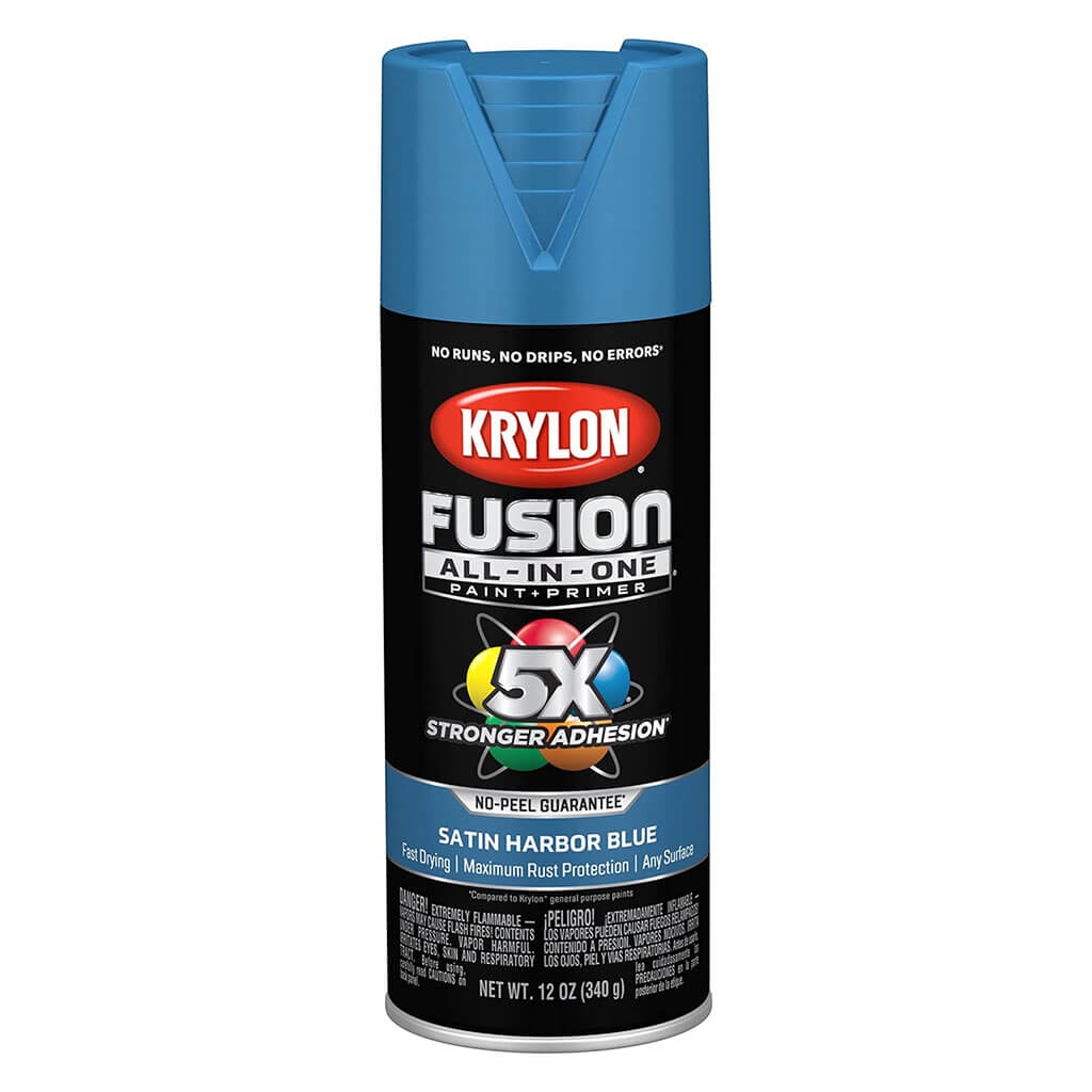 KRYLON Fusion All-in-One Spray Paint + Primer, Satin Harbor Blue, 12oz