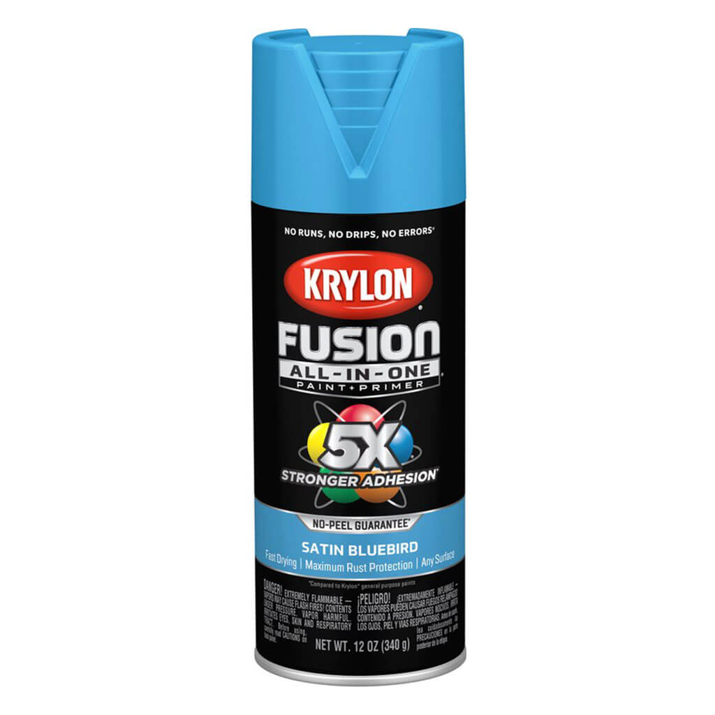 KRYLON Fusion All-in-One Spray Paint + Primer, Satin Bluebird, 12oz