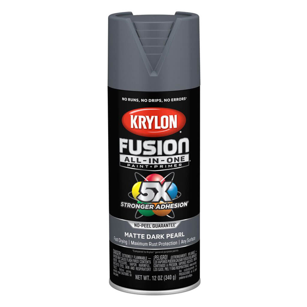 KRYLON Fusion All-in-One Spray Paint + Primer, Matte Dark Pearl, 12oz