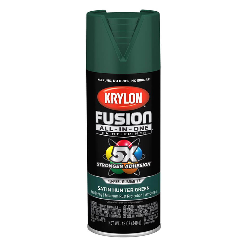 KRYLON Fusion All-in-One Spray Paint + Primer, Satin Hunter Green, 12oz