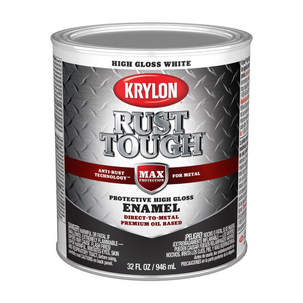 Krylon Rust Tough Rust Preventative Paint Gloss White, 1qt