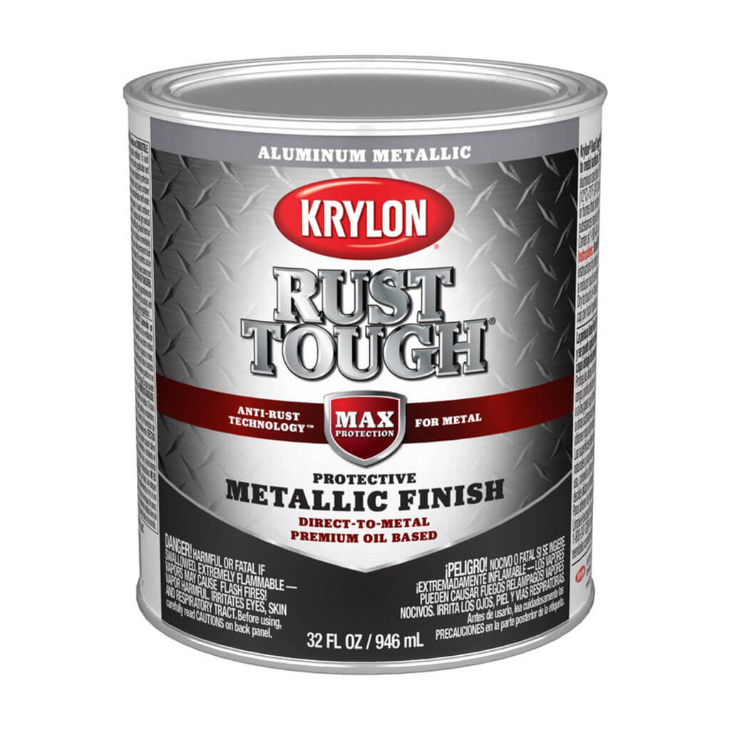 Krylon Rust Tough Metallic Paint, Metallic Aluminum, 1qt