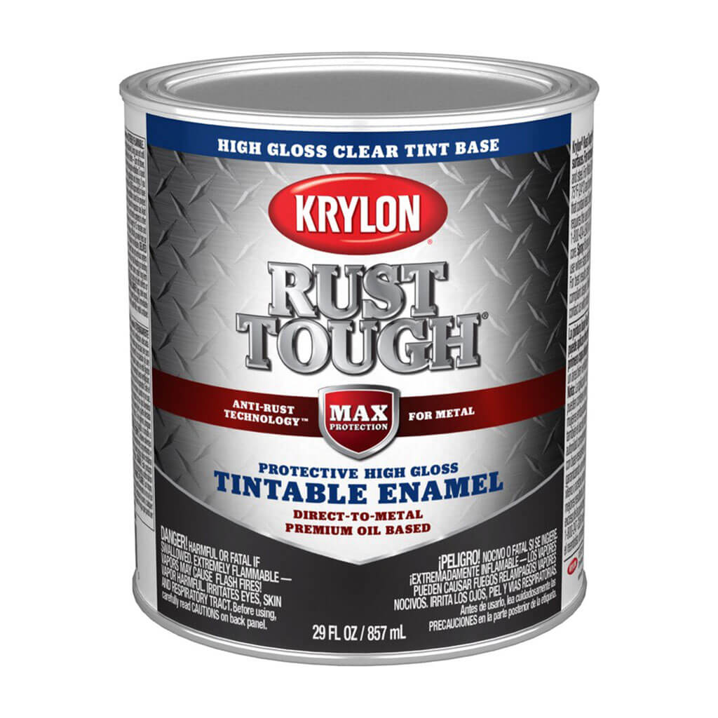 Krylon Rust Tough Enamel Paint Gloss Sheen Clear, 1qt