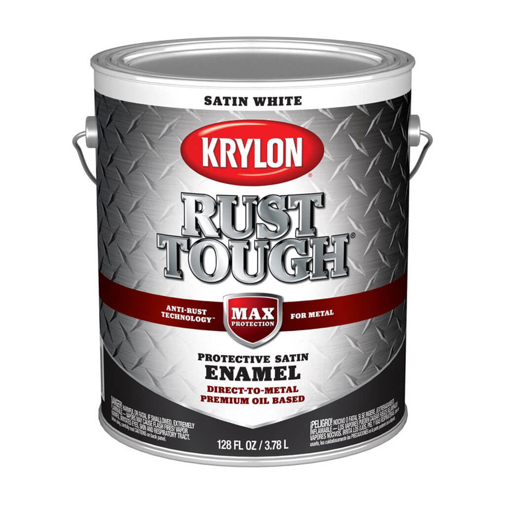 Krylon Rust Tough Rust Preventative Paint Satin White, 1gal