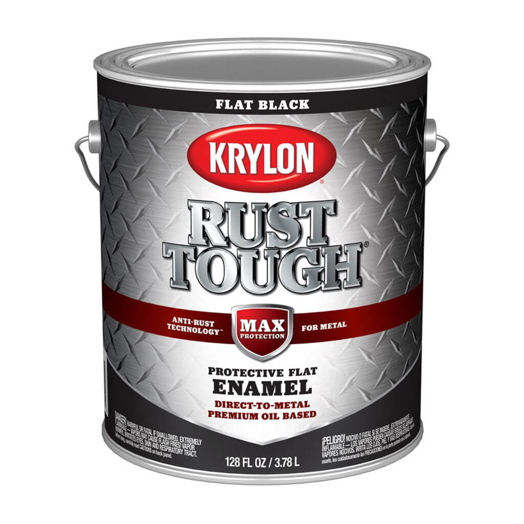 Krylon Rust Tough Rust Preventative Paint Flat Black, 1gal