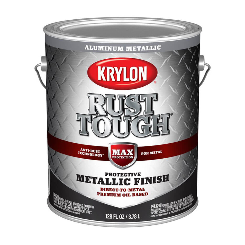 Krylon Rust Tough Enamel Paint Metallic Aluminum, 1gal