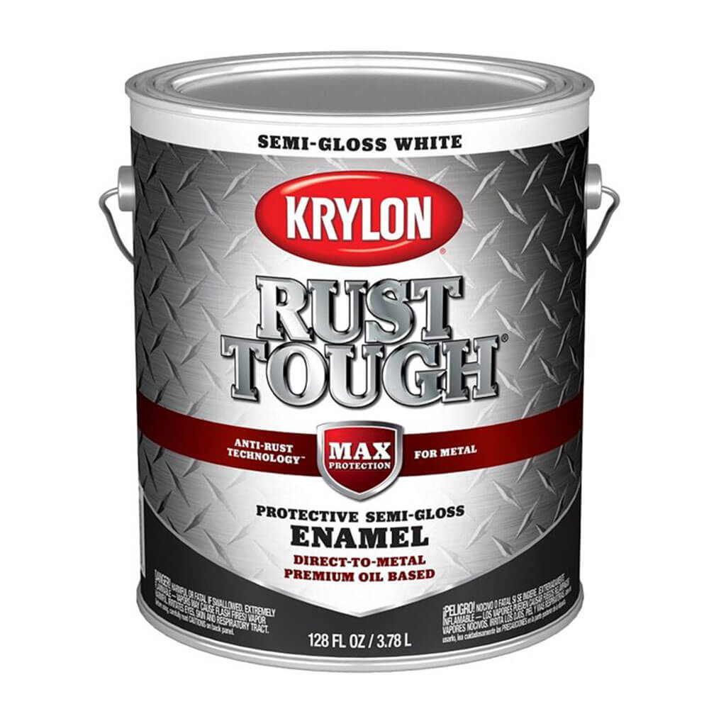 Krylon Rust Tough Rust Preventative Paint Semi-Gloss White, 1gal