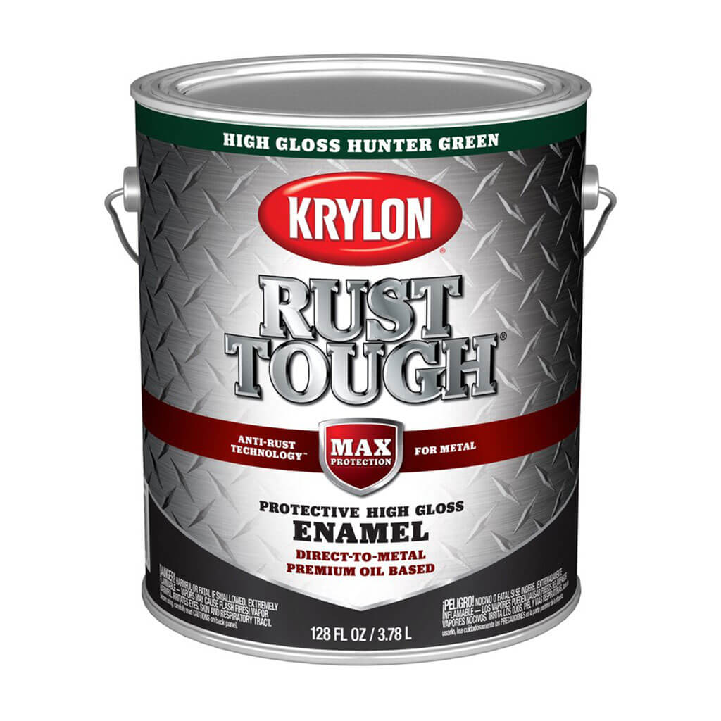 Krylon Rust Tough Rust Preventative Paint Gloss Hunter Green, 1gal