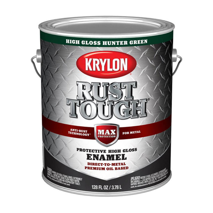 Krylon Rust Tough Rust Preventative Paint Gloss Hunter Green, 1gal