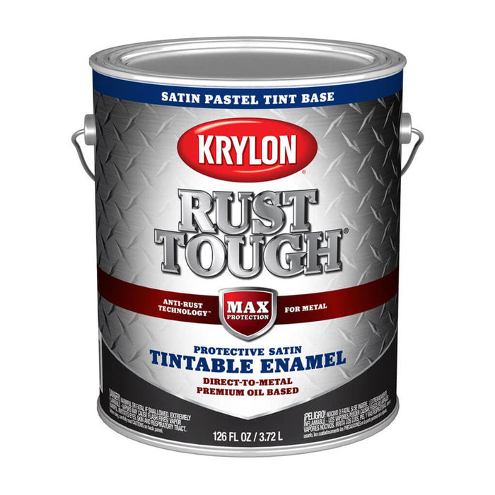 Krylon Rust Tough Enamel Paint Satin Sheen Pastel Tint, 1 gal
