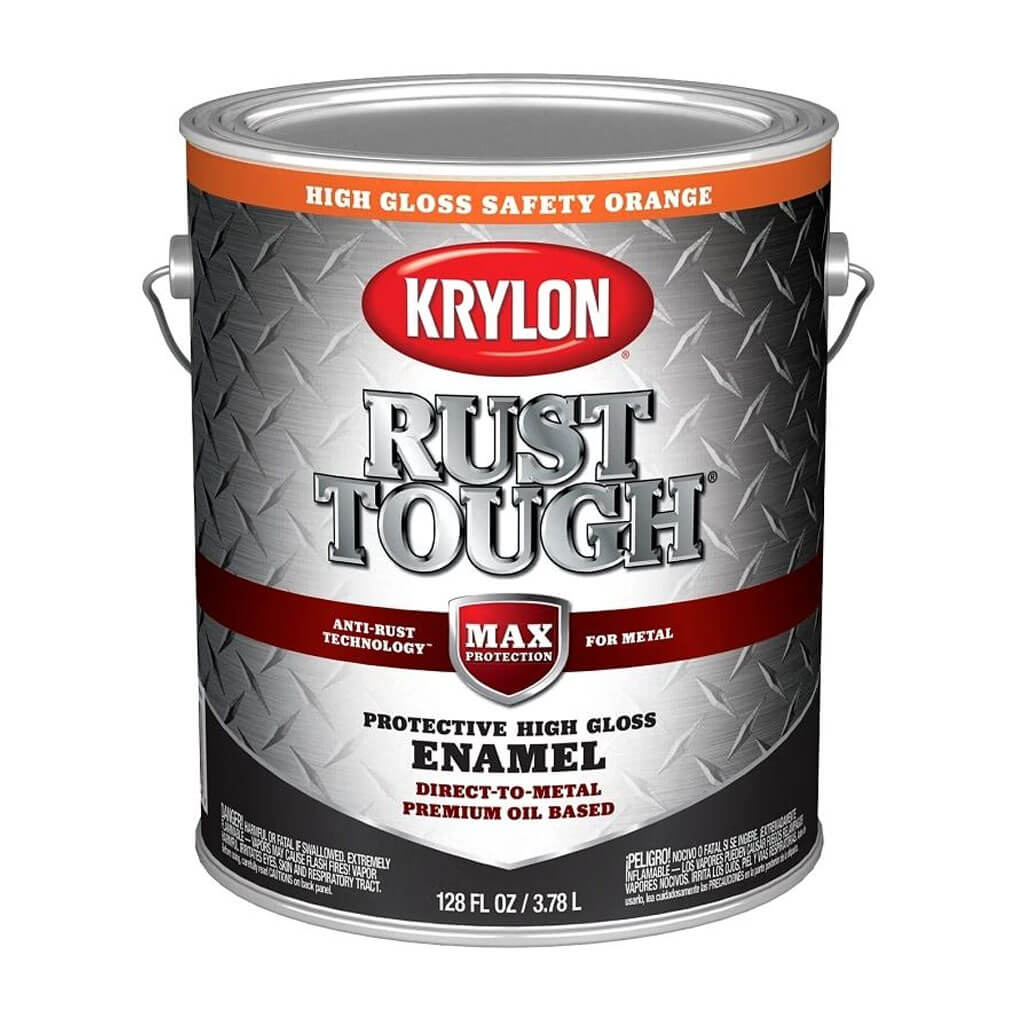 Krylon Rust Tough Rust Preventative Paint Gloss Safety Orange, 1gal