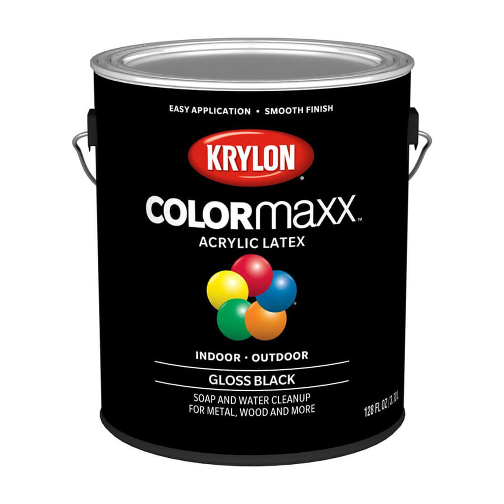 Krylon Exterior Paint Gloss Black, 1 gal