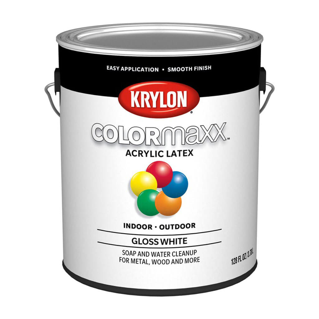 Krylon Exterior Paint Gloss White, 1 gal