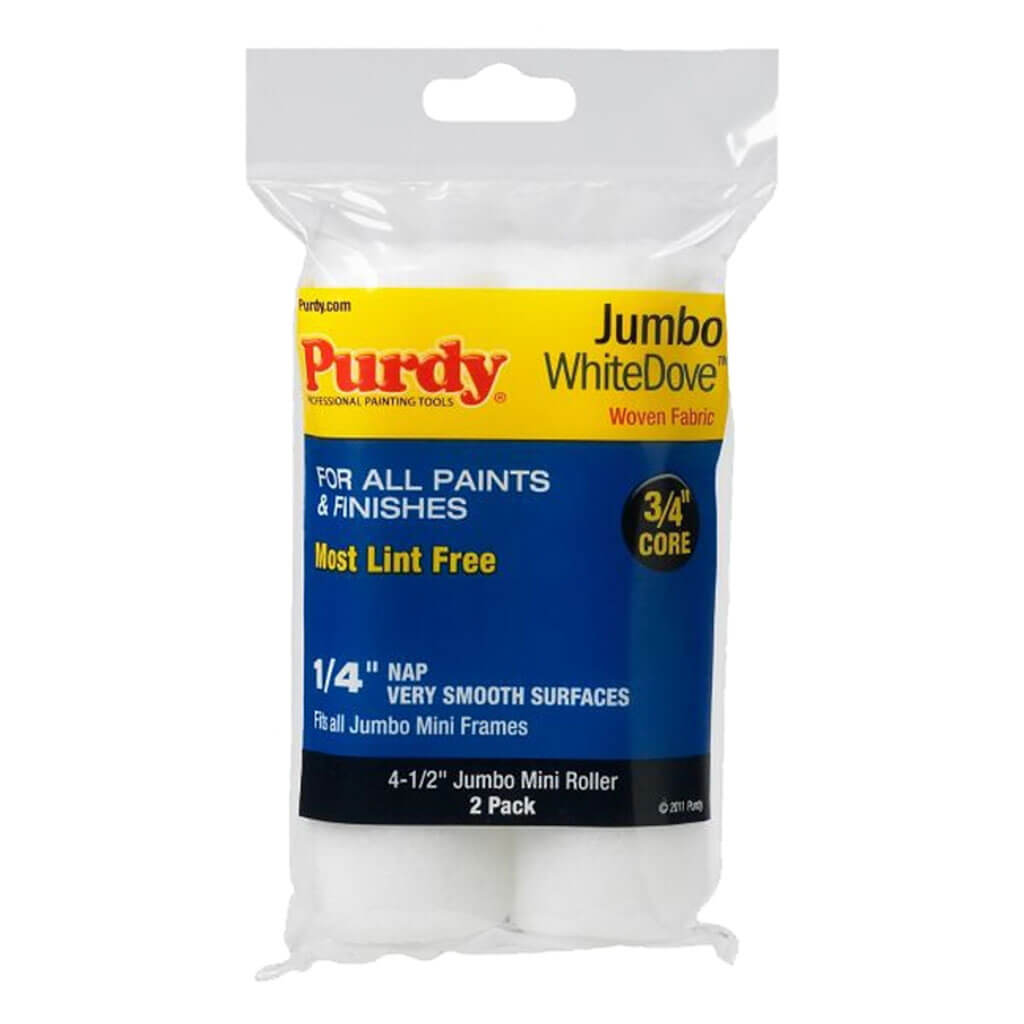 Purdy White Dove 4.5in x1/4in Jumbo Mini Woven Fabric Roller Cover