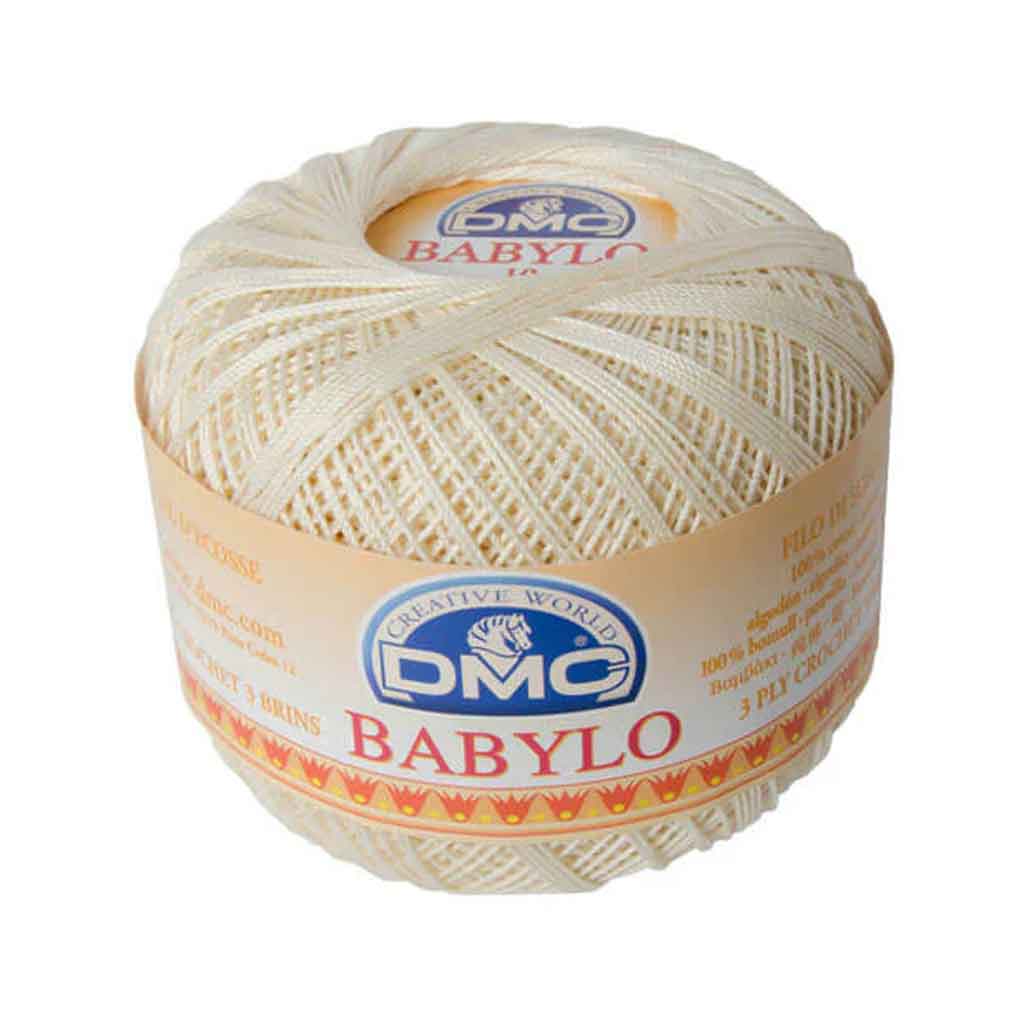 Babylo 10 Crochet Thread Balls 100G, Ecru