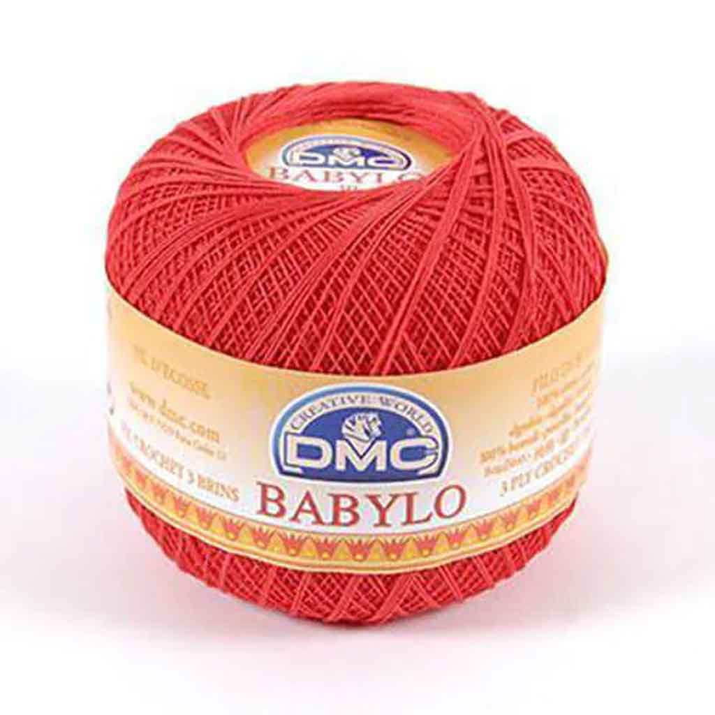 Babylo 10 Crochet Thread Balls 50G, Bright Red
