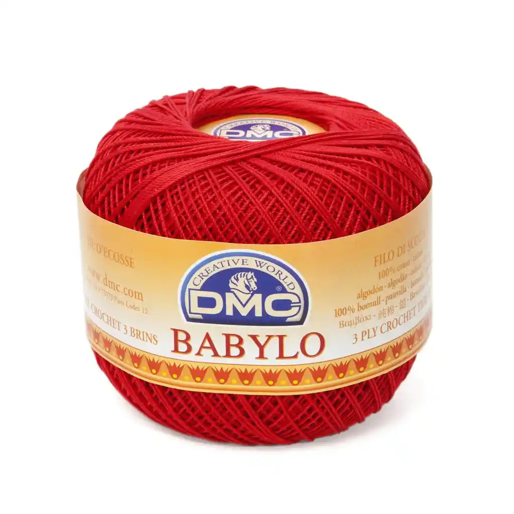 Babylo 10 Crochet Thread Balls 50G, Bright Red