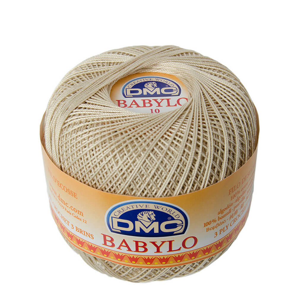 Babylo 10 Crochet Thread Balls 50G, Light Beige Gray