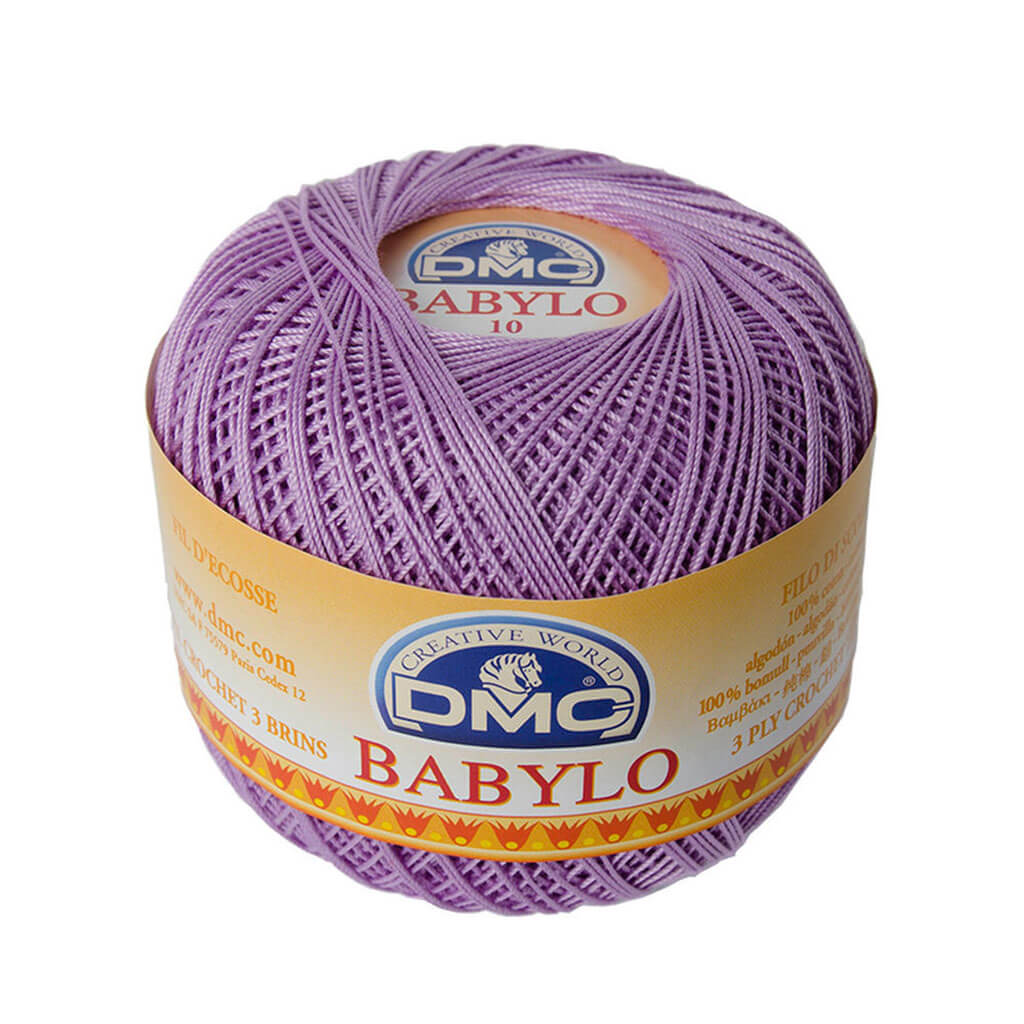 Babylo 10 Crochet Thread Balls 50G, Medium Lavender