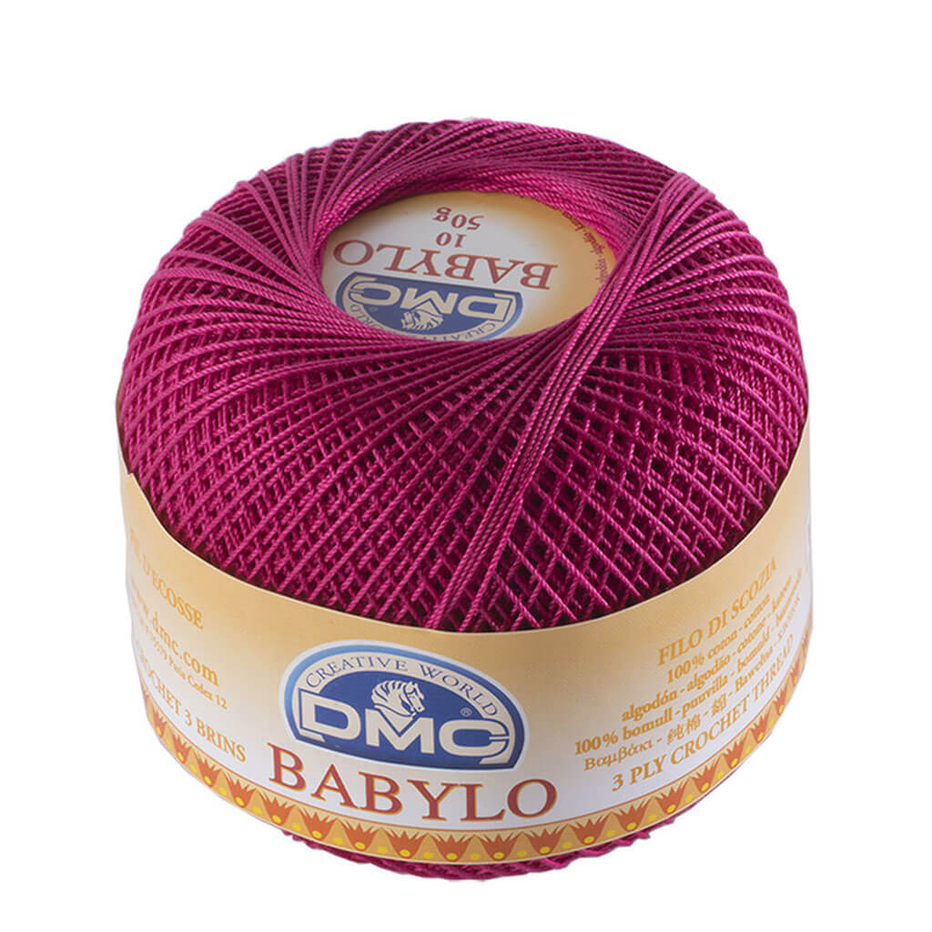 Babylo 10 Crochet Thread Balls 50G, Very Dark Cranberry