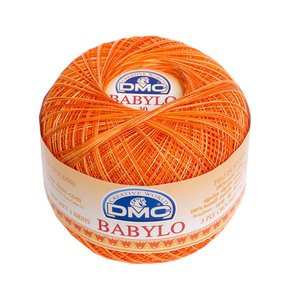 Babylo 10 Crochet Thread Balls 50G, Variegated Red Yellow Orange