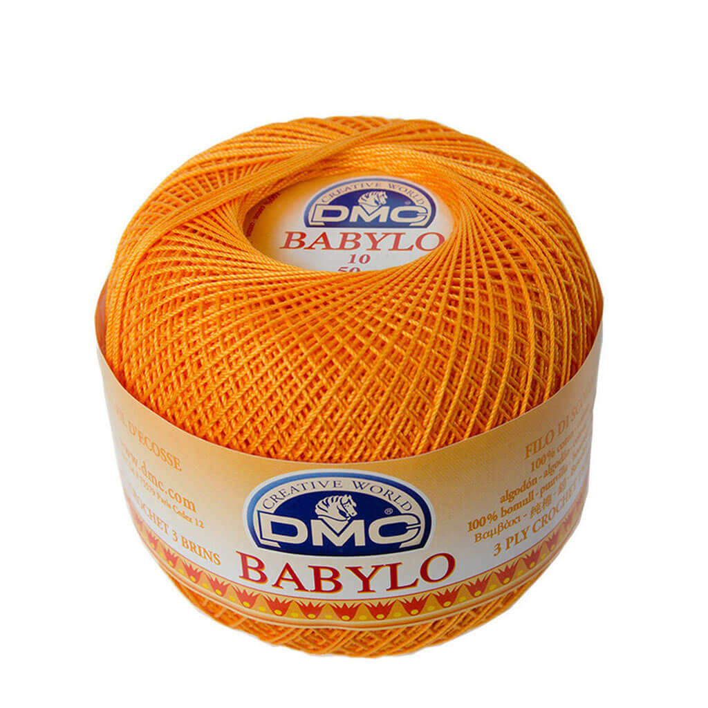 Babylo 10 Crochet Thread Balls 50G, Medium Tangerine